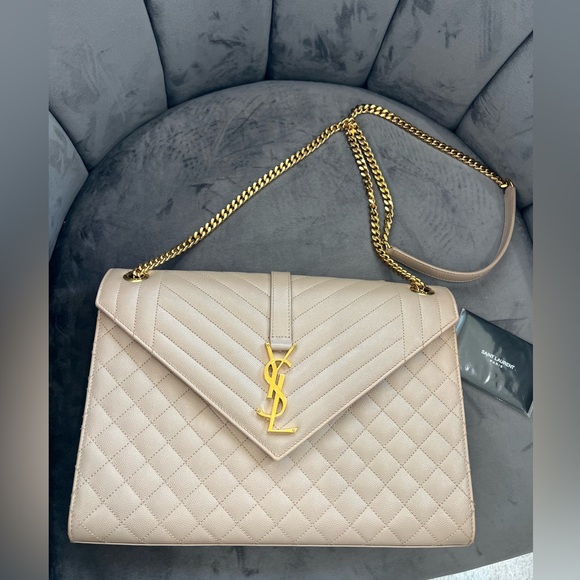 Saint Laurent Classic Monogram Envelope Satchel Mixed Matelasse Leather Large - Picture 14 of 17